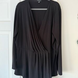 Lane Bryant Black Wrap Top